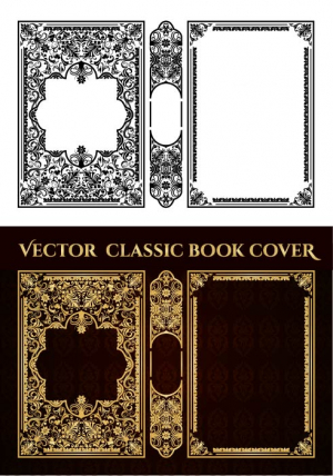 وکتور کادر و حاشیه با خطوط طلایی مربعی